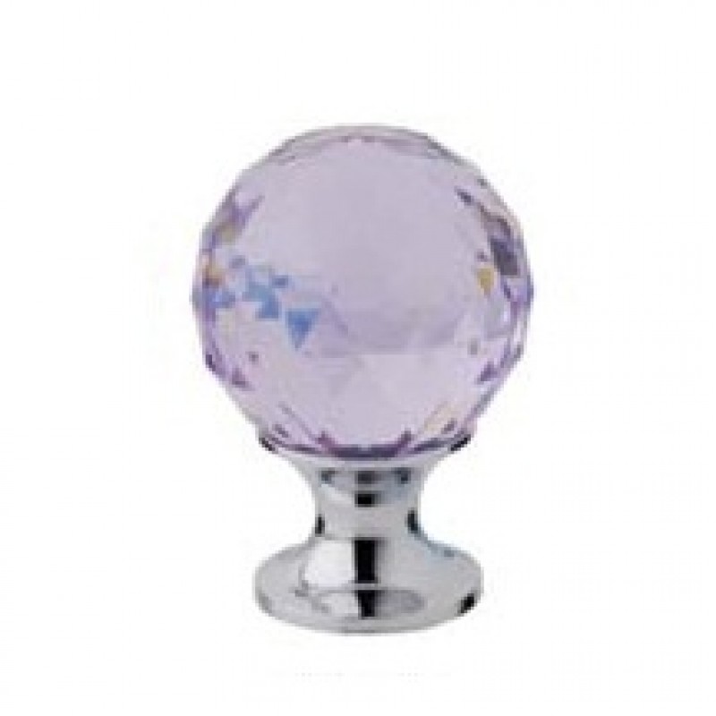 Мебельная ручка LINEA CALI CRYSTAL PB 20mm VIOLET