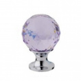 Мебельная ручка LINEA CALI CRYSTAL PB 20mm VIOLET